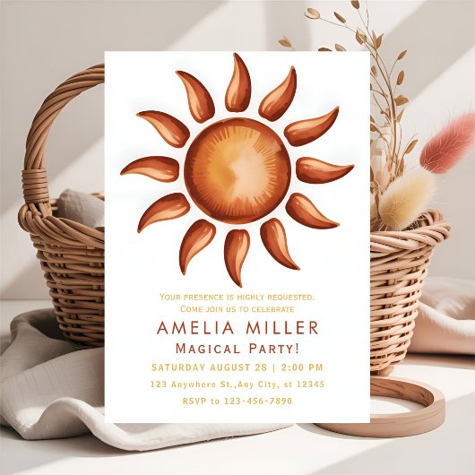 Boho Aesthetic Rainbow Party Einladung