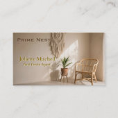 Boho Aesthetic Real Estate Agent Business Card Visitenkarte (Vorderseite)