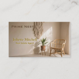 Boho Aesthetic Real Estate Agent Business Card Visitenkarte
