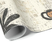Boho-Affen-Dschungel-Safari-Muster Geschenkpapier (Rolleneckpunkt)