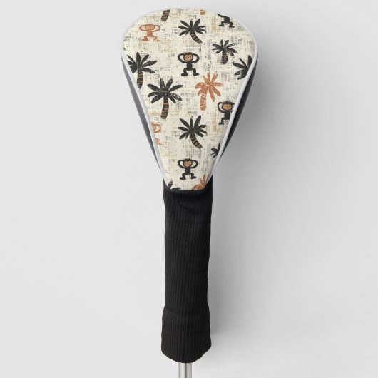 Boho-Affen-Dschungel-Safari-Muster Golf Headcover (Vorderseite)