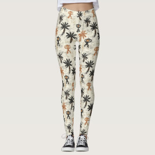 Boho-Affen-Dschungel-Safari-Muster Leggings