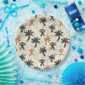 Boho-Affen-Dschungel-Safari-Muster Pappteller (Party)