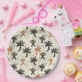 Boho-Affen-Dschungel-Safari-Muster Pappteller (Party)