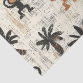 Boho-Affen-Dschungel-Safari-Muster Seidenpapier (Detail)