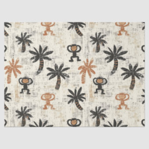 Boho-Affen-Dschungel-Safari-Muster Seidenpapier
