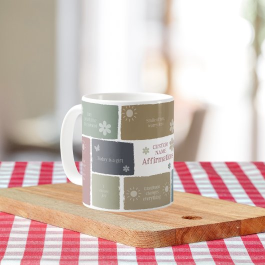 Boho Affirmation and Inspiration Zitat Blumenflora Kaffeetasse