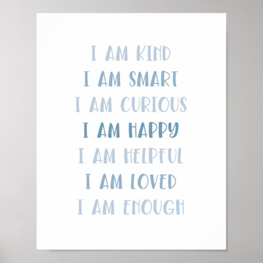Boho Affirmations Minimalistisch Kids Zitat Art Poster (Vorne)