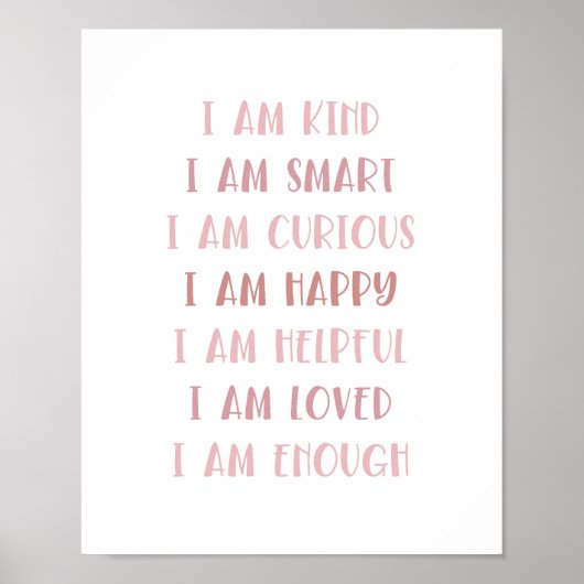 Boho Affirmations Minimalistisch Kids Zitat Art Poster (Vorne)