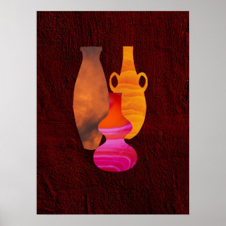 Boho African handgefertigte bunte Ton-Produkte (1) Poster