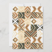 Boho African Tiles Basket Safari Brautparty Einladung (Rückseite)