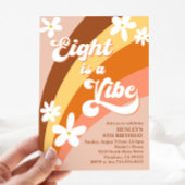 Boho Aight ist ein Vibe Retro Daisies Rainbow Einladung