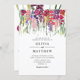 Boho Akryllische Blume Hochzeit Einladung
