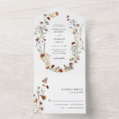 Boho All in One Wedding Einladung (Innen Boden)