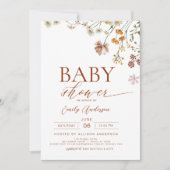Boho All in One Wildblume QR Code Kinderdusche Einladung (Vorderseite)