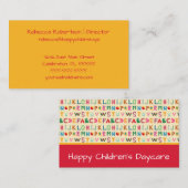 Boho Alphabet Daycare Visitenkarte (Vorne/Hinten)