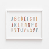 Boho Alphabet Landschaftsposter Poster