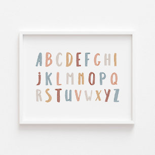 Boho Alphabet Landschaftsposter Poster