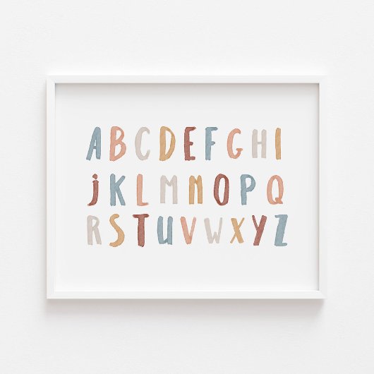 Boho Alphabet Landschaftsposter Poster