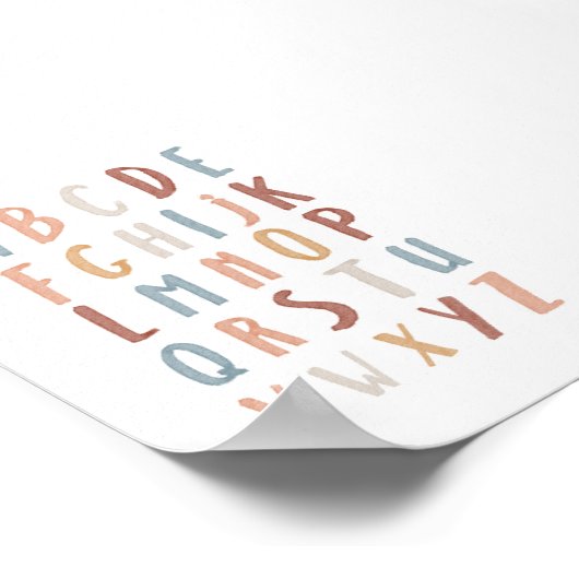 Boho Alphabet pädagogisches Poster (Ecke)