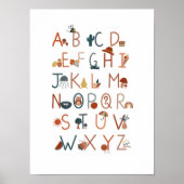 Boho Alphabet Poster, Wandkunst, Klassenposter Poster (Vorne)