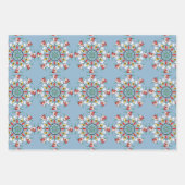 Boho Alte Weihnachten Mandala Schneeflocke Geschenkpapier Set (Vorderseite 3)