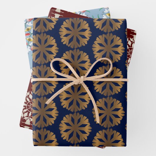 Boho Alte Weihnachten Mandala Schneeflocke Geschenkpapier Set (Beispiel)