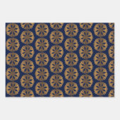 Boho Alte Weihnachten Mandala Schneeflocke Geschenkpapier Set (Vorderseite)