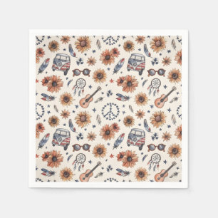 Boho Americana Festival Sonnenblumen VW Bus 4. Jul Serviette