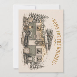 Boho-Americana-Weihnachts-Camper-Flucht Feiertagskarte