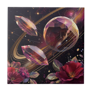 Boho Amethyst Himmelsmystikmuster Fliese