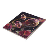 Boho Amethyst Himmelsmystikmuster Fliese (Seite)