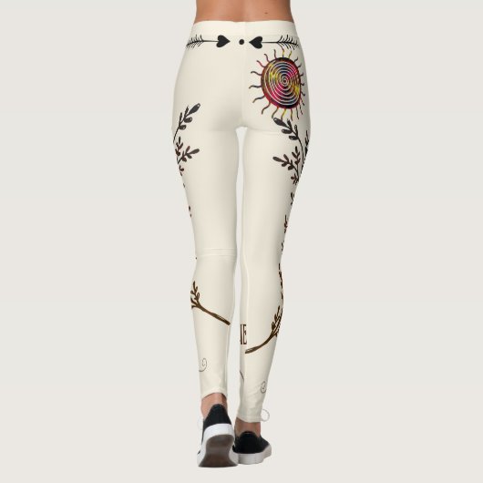 Boho Ancient Spiral Sun Rainbow Healing Yoga Leggings (Rückseite)