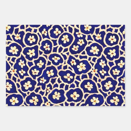 Boho Anemone Blue Geschenkpapier Set (Vorderseite 2)
