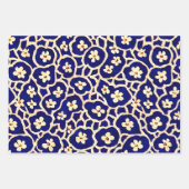 Boho Anemone Blue Geschenkpapier Set (Vorderseite)