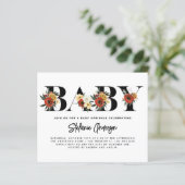 Boho Anemone Botanical Baby Sprinkle Einladung (Stehend Vorderseite)