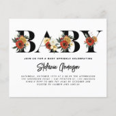 Boho Anemone Botanical Baby Sprinkle Einladung (Vorderseite)