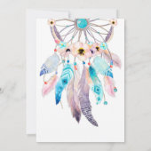 Boho Anemone Floral Aquamarin Dreamcatcher Baby Sh Einladung (Rückseite)