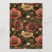 Boho Anemones Aesthetic Happy Birthday Einladung (Rückseite)