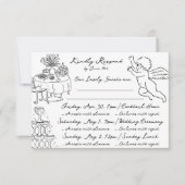 Boho Angel Doodle Hand Drawing Simple Multi Event RSVP Karte (Vorderseite)