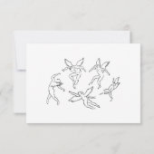 Boho Angel Doodle Hand Drawing Simple Multi Event RSVP Karte (Rückseite)
