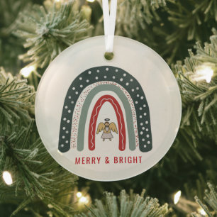 Boho Angel Rainbow Weihnachtsfeiertag Ornament Aus Glas