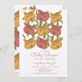 Boho Animal Cat Cheetah Safari Babydusche Einladung (Vorne/Hinten)