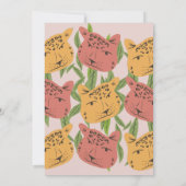 Boho Animal Cat Cheetah Safari Babydusche Einladung (Rückseite)