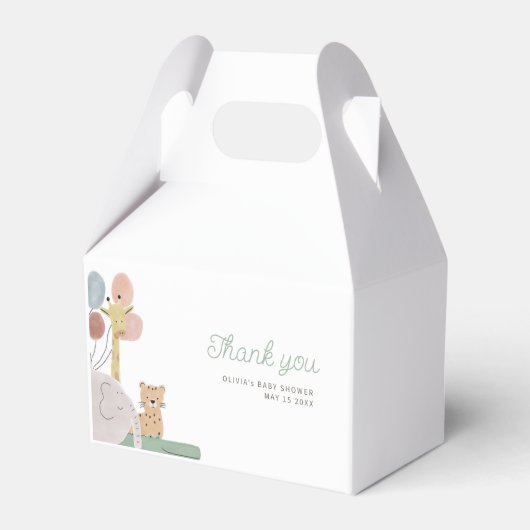 Boho Animal Dankeschön Label Geschenkschachtel (Vorderseite)