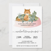 Boho Animal Fox Tropical Baby Dusche Einladung (Vorderseite)