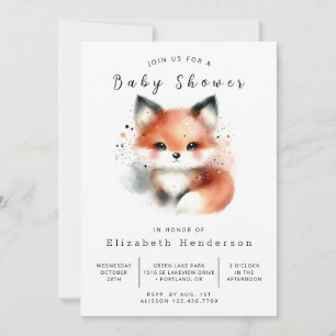 Boho Animal Friends Fox Baby Shower Einladung