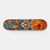 Boho Animal Head & Abstrakt Art Skateboard Deck (Horizontal)