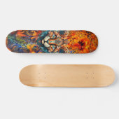 Boho Animal Head & Abstrakt Art Skateboard Deck (Horizontal)