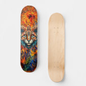 Boho Animal Head & Abstrakt Art Skateboard Deck (Vorderseite)